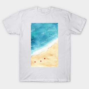 watercolor tropical beach see painting T-Shirt